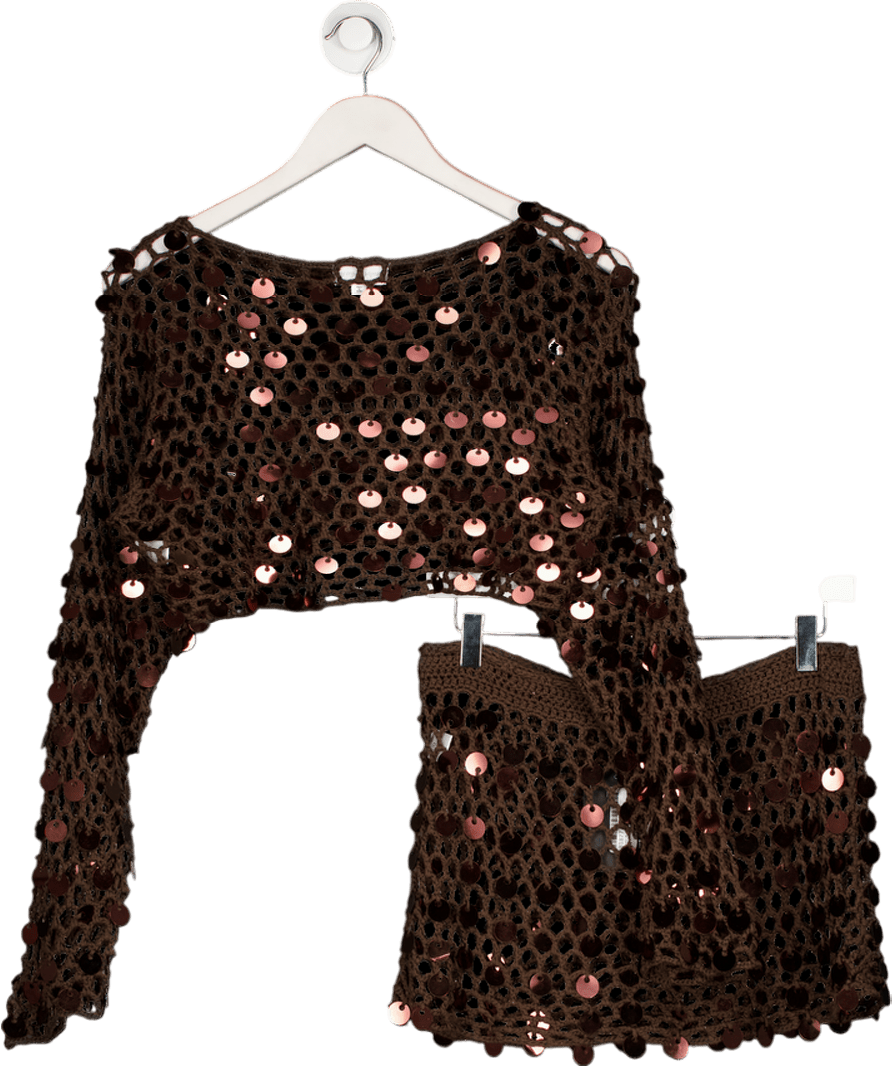 Superdown Brown Coralie Skirt Set UK S - Reliked
