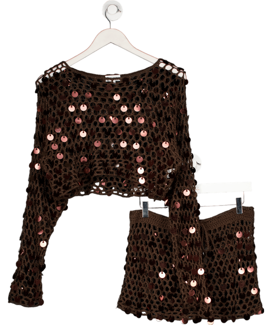 Superdown Brown Coralie Skirt Set UK S - Reliked