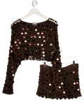 Superdown Brown Coralie Skirt Set UK S - Reliked