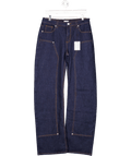Superdown Dark Blue Mid Rise Ultrasoft Baggy Jeans UK M - Reliked