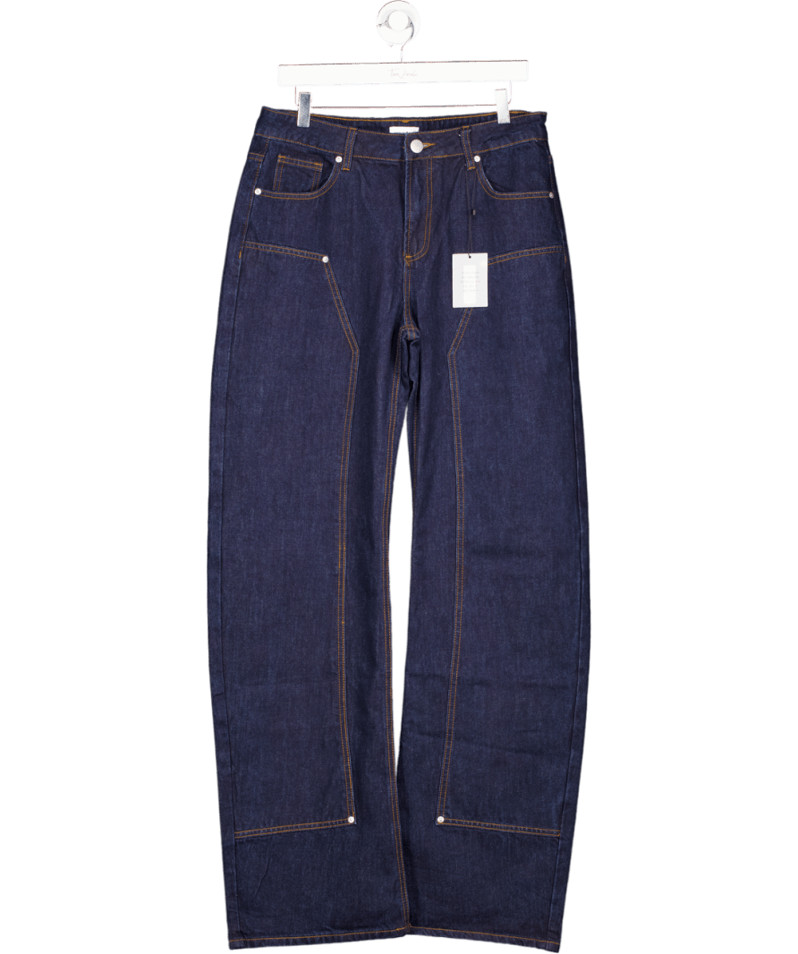 Superdown Dark Blue Mid Rise Ultrasoft Baggy Jeans UK M - Reliked