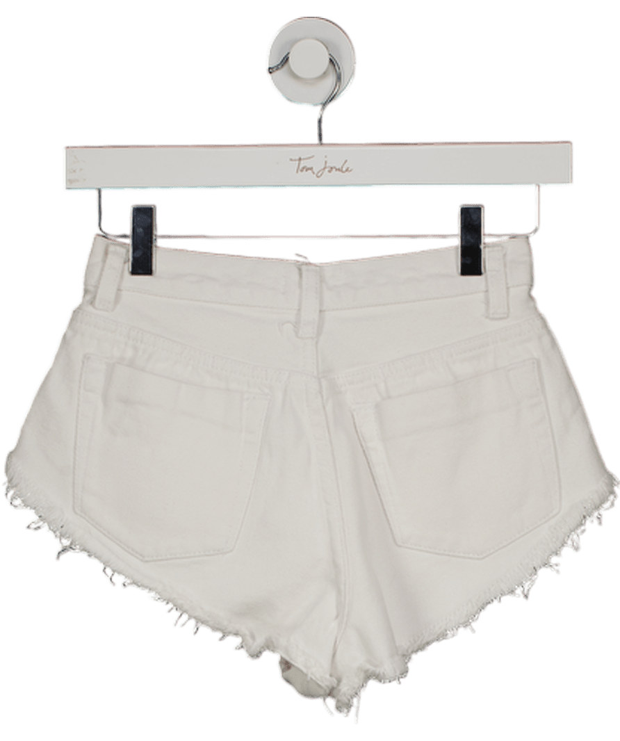 Superdown White Distressed Denim Shorts W24 - Reliked