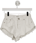 Superdown White Distressed Denim Shorts W24 - Reliked