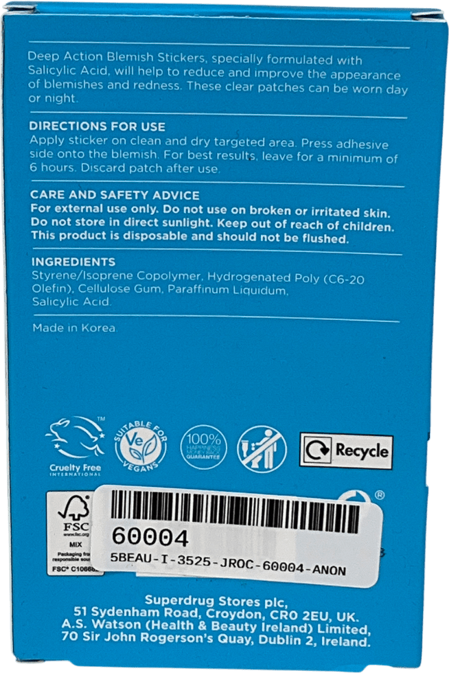 Superdrug Deep Action Blemish Patches X36 - Reliked