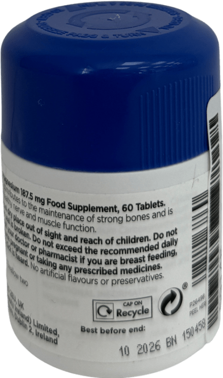 Superdrug Magnesium Tablets 187.5mg 60 tablets - Reliked