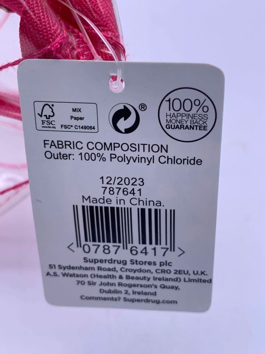 Superdrug Pink Transparent Makeup Bag - Reliked