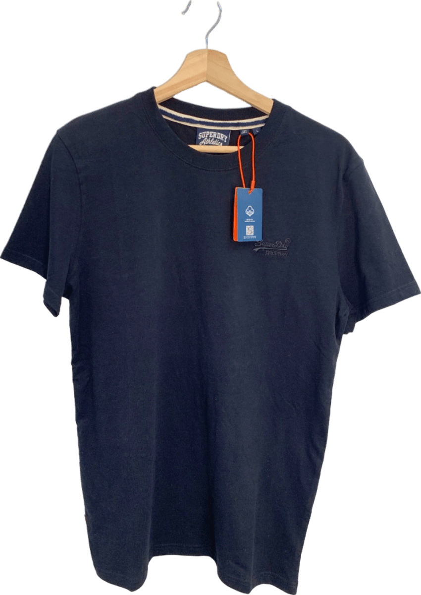 Superdry Black Vintage Logo Embroidered Tee SZ L - Reliked