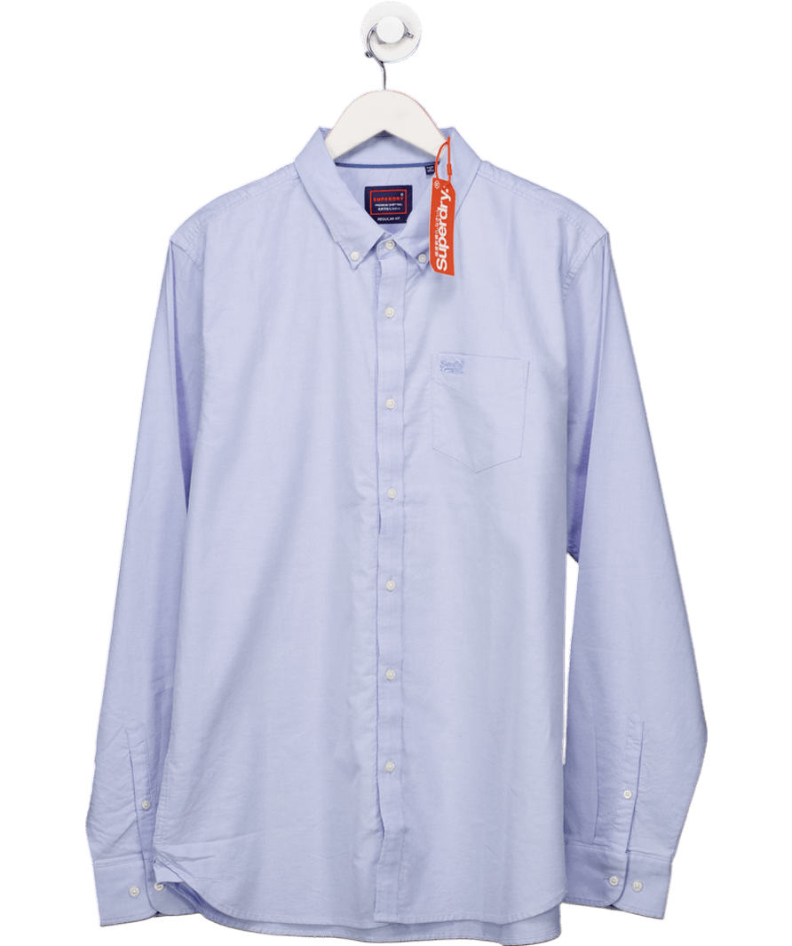 Superdry Blue Classic Oxford Long Sleeve Shirt UK XXL - Reliked