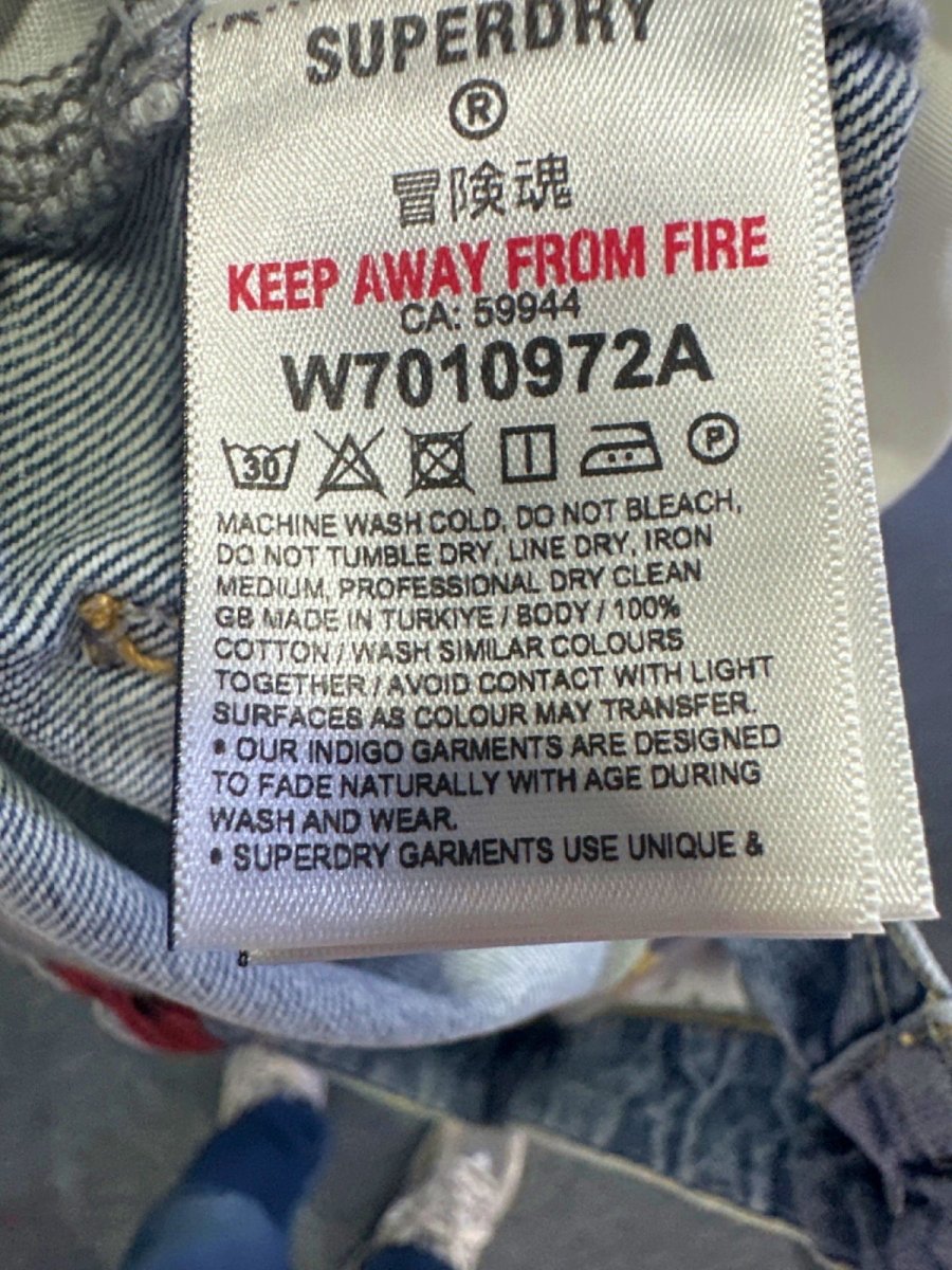 Superdry Light Blue High - Waisted Distressed Jeans W28 - Reliked