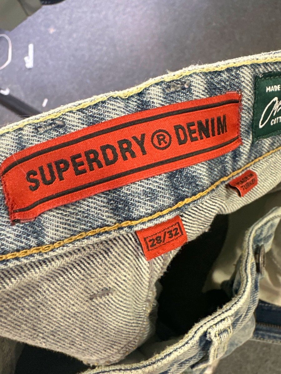 Superdry Light Blue High - Waisted Distressed Jeans W28 - Reliked