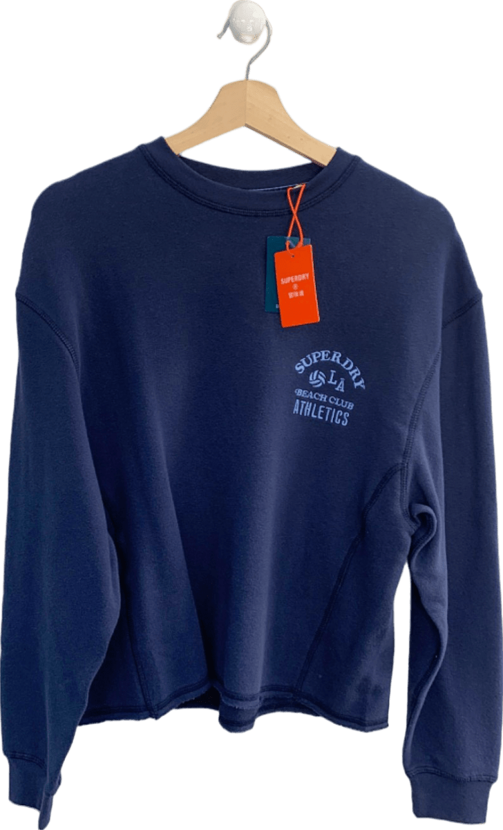 Superdry Navy Beach Club Athletics Sweatshirt UK XS - Reliked
