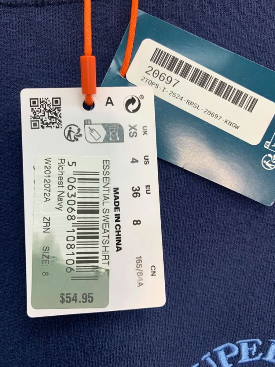 Superdry Navy Beach Club Athletics Sweatshirt UK XS - Reliked