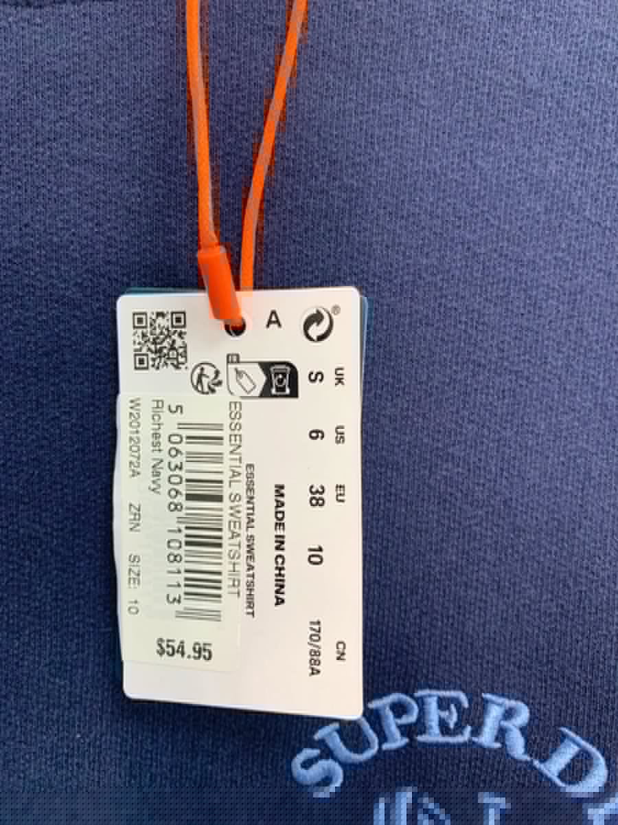 Superdry Navy Blue LA Beach Club Athletics Sweatshirt UK S - Reliked