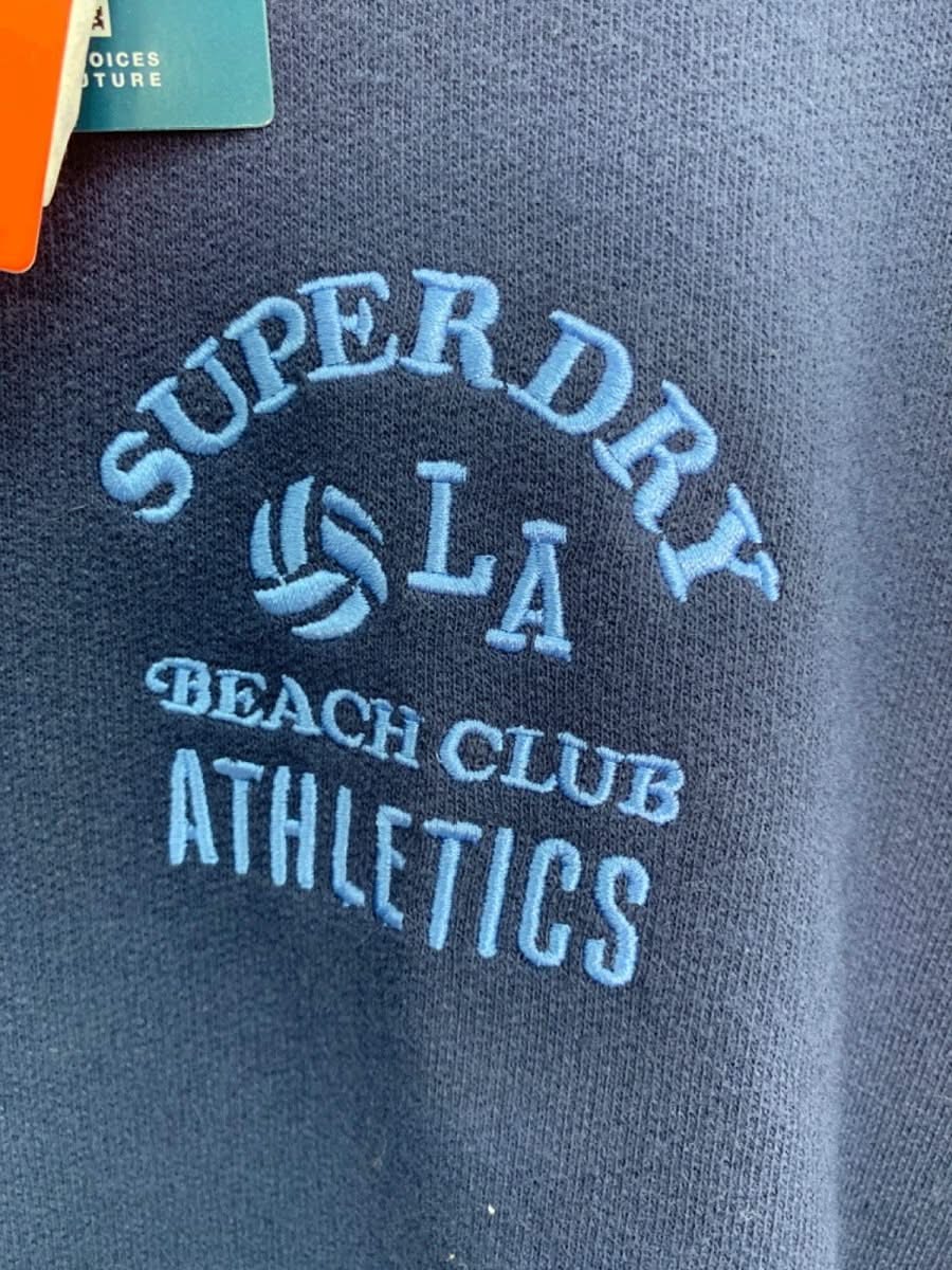 Superdry Navy Blue LA Beach Club Athletics Sweatshirt UK S - Reliked