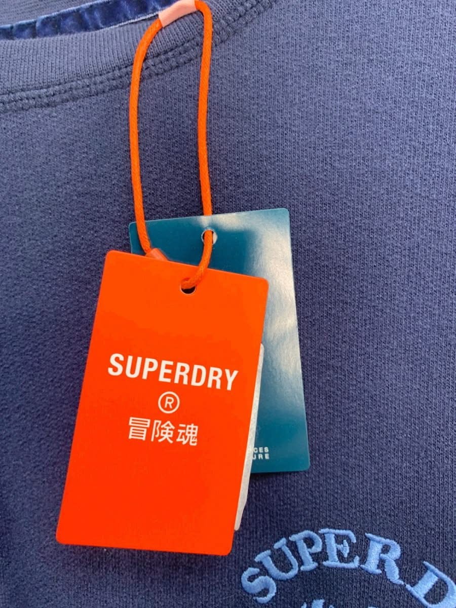 Superdry Navy Blue LA Beach Club Athletics Sweatshirt UK S - Reliked