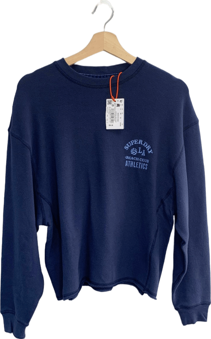 Superdry Navy Blue LA Beach Club Athletics Sweatshirt UK S - Reliked