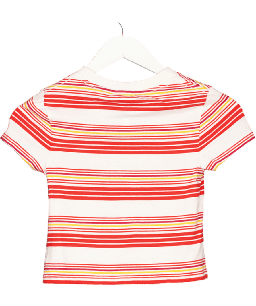 Superdry Red Vintage Stripe Crop T-shirt UK 6 - Reliked
