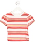 Superdry Red Vintage Stripe Crop T-shirt UK 6 - Reliked