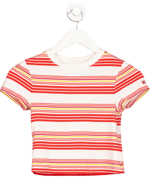 Superdry Red Vintage Stripe Crop T-shirt UK 6