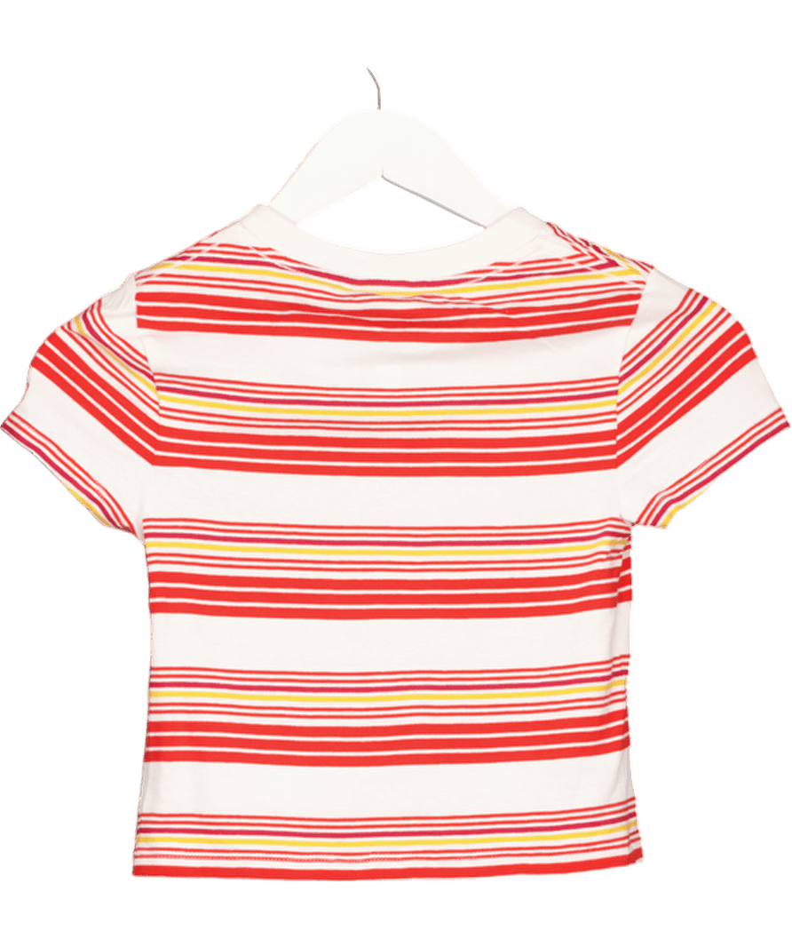 Superdry Red Vintage Stripe Crop T-shirt UK 6 - Reliked