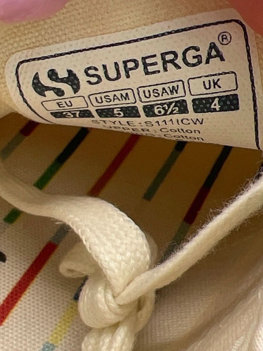 Superga Cream x Mira Mikati Beaded Low Top Sneakers UK 4 - Reliked