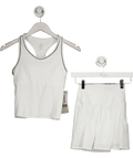 Sweaty Betty White Racket Power Stretch - woven Tank Top And Short Set UK XXS - Reliked
