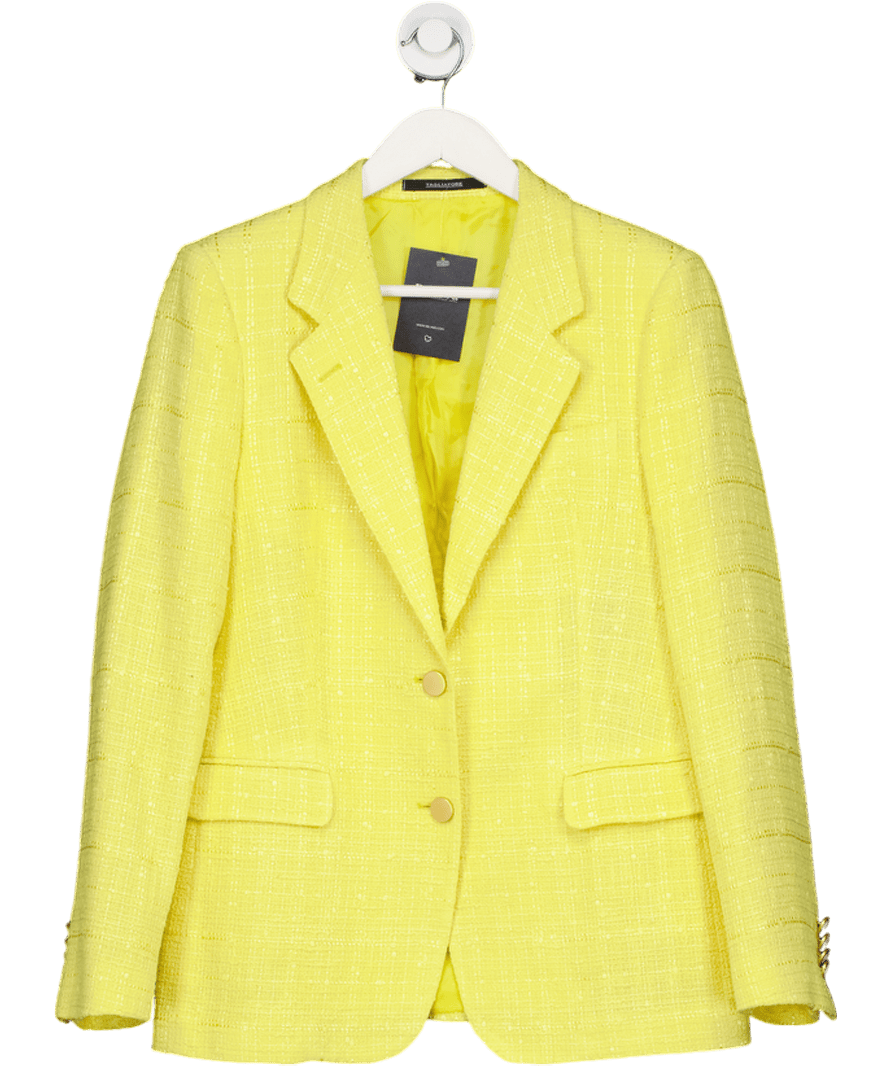 Tagliatore Yellow Tweed Single Breasted Blazer It44 UK 12 - Reliked