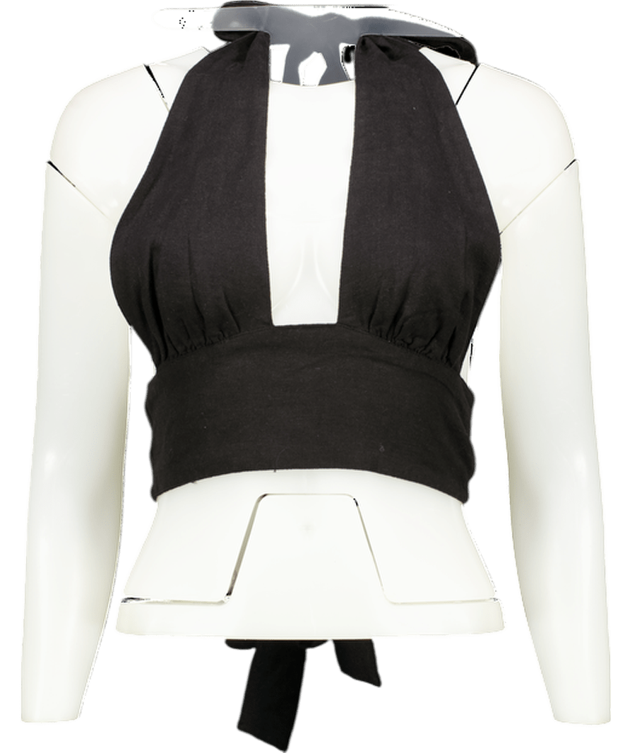 t/ala Black Halter Neck Top UK XS - Reliked