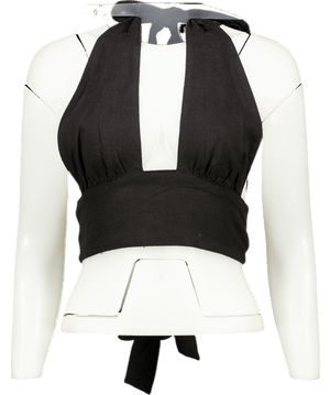 t/ala Black Halter Neck Top UK XS