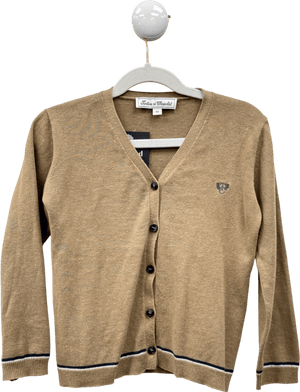 Tartine et Chocolat Beige Cotton & Linen Blend Cardigan 6 Years