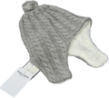 Tartine et Chocolat Grey Cotton/cashmere Cable Knit Cosy Fur Lined Pom Pom Hat With Ear Flaps T1 0 - 3 Months - Reliked