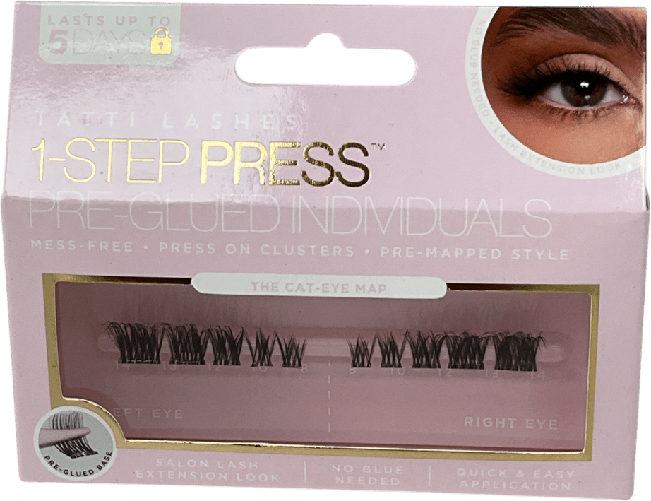 Tatti Lashes Wispy Volume 1 Step Press Pre - glued Individuals The Cat Eye Map One size - Reliked