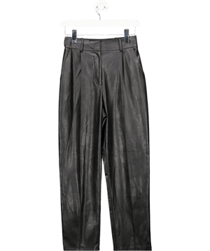 Ted Baker Black Faux Leather Seam Detail Straight Leg Trouser UK 6
