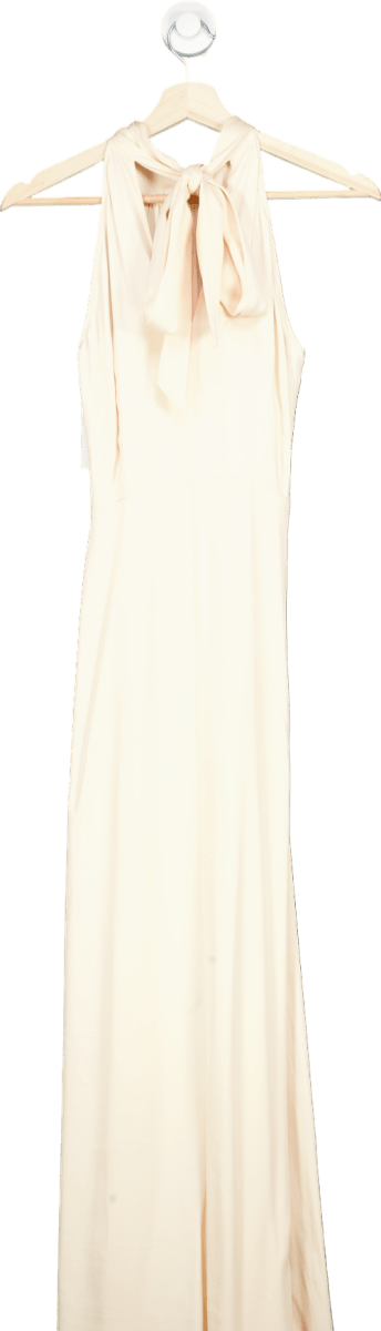 Ted Baker Champagne Ivory Tilly Satin Bow Detail Dress UK 8 - Reliked