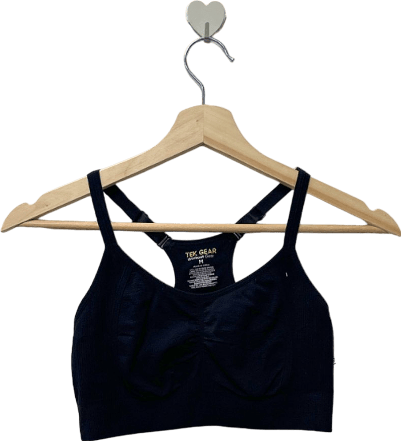 Tek Gear Black Sports Bra UK M - Reliked