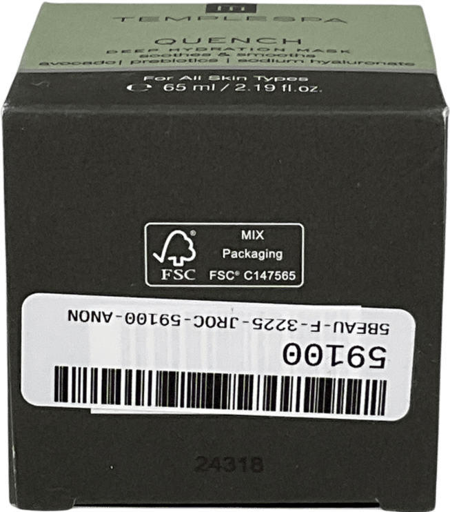 templespa Quench Deep Hydration Mask 65ml - Reliked