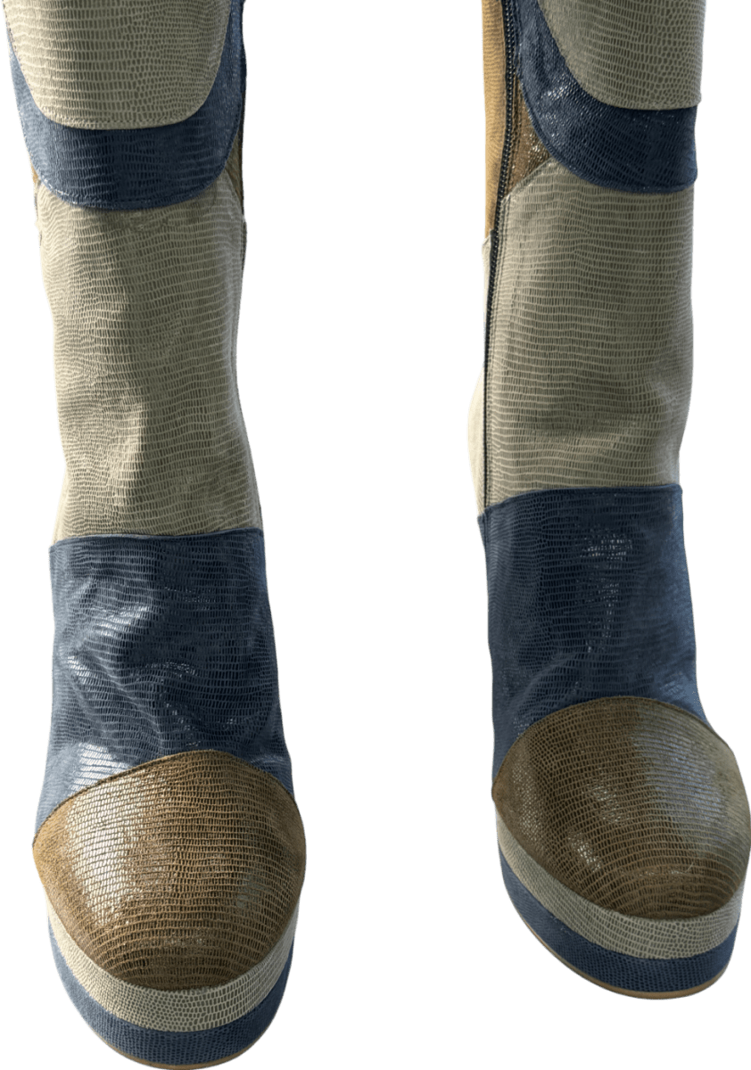 Terry De Havilland Green River Olive Platform Boots UK 6 EU 39 👠 - Reliked