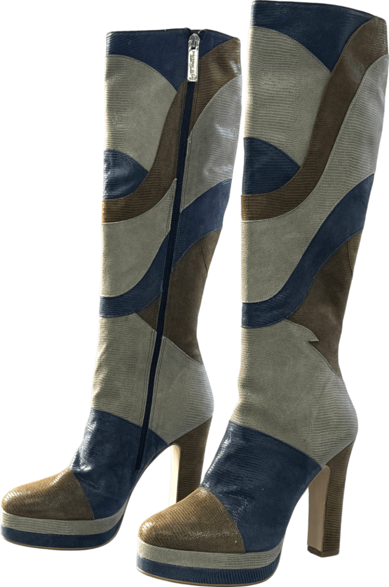 Terry De Havilland Green River Olive Platform Boots UK 6 EU 39 👠 - Reliked