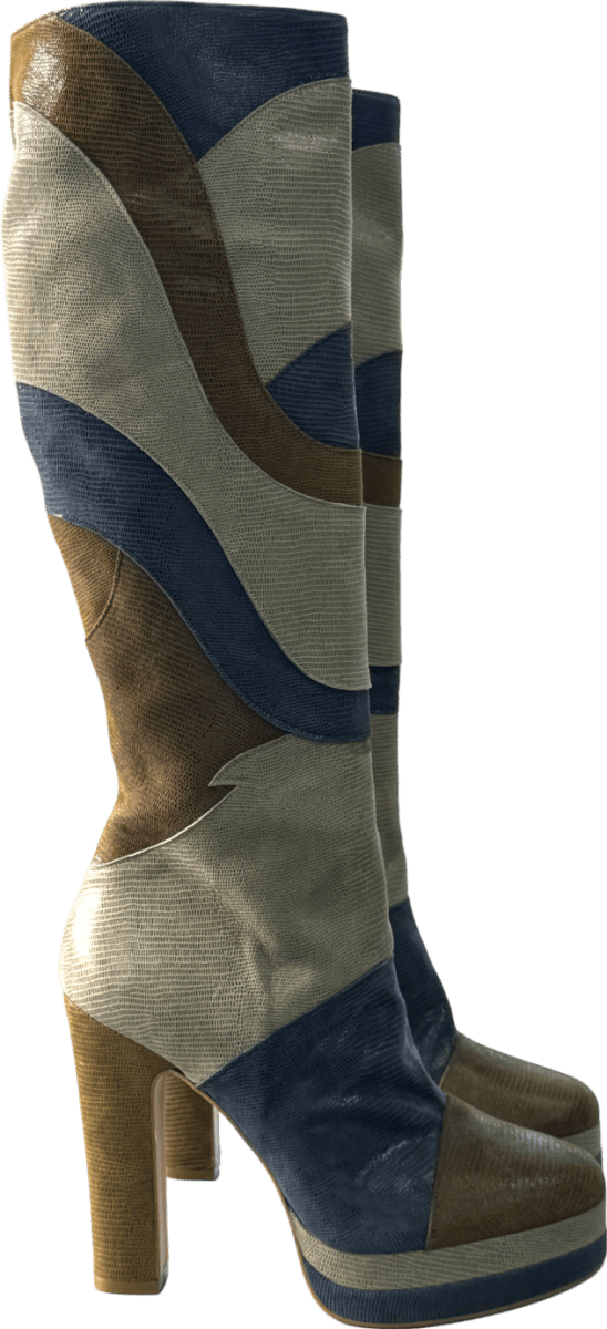 Terry De Havilland Green River Olive Platform Boots UK 6 EU 39 👠 - Reliked