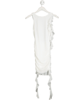 Thats So Fetch White Ruffle Mini Dress UK 8 - Reliked