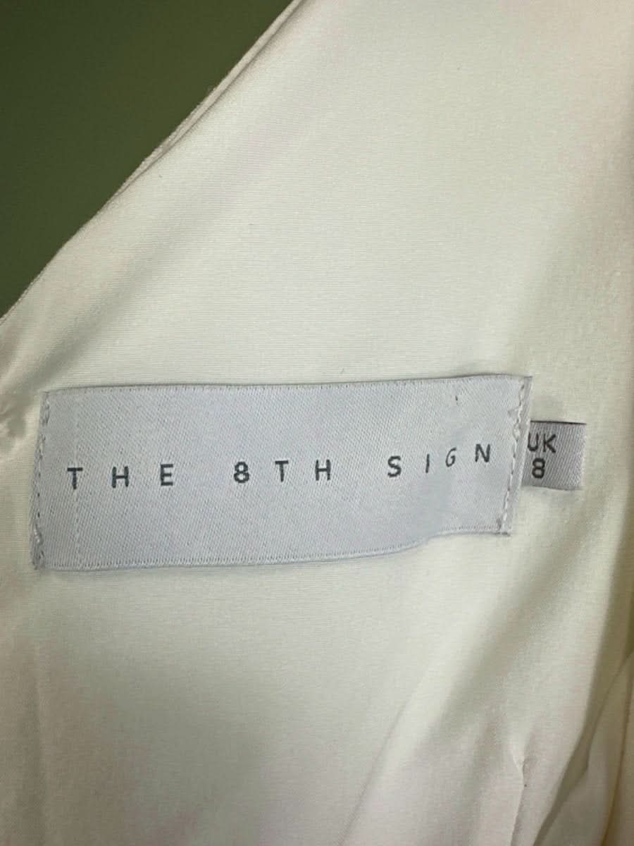 The 8th Sign White Ruffle Trim Midi Dress UK 8 - Reliked