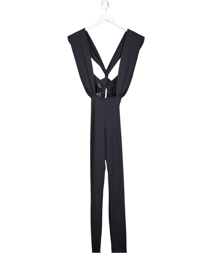 The Andamane Black Hola Cross Front Halter Jumpsuit UK S - Reliked