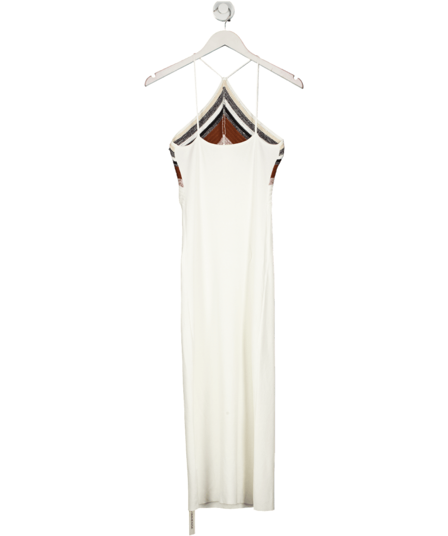 The commense White Colour Block Knit Halter Dress UK XS - Reliked