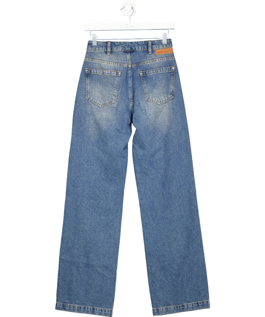 The Couture Club Blue Relaxed Straight Leg Jeans UK 6 - Reliked