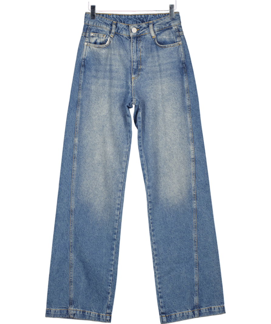 The Couture Club Blue Relaxed Straight Leg Jeans UK 6 - Reliked
