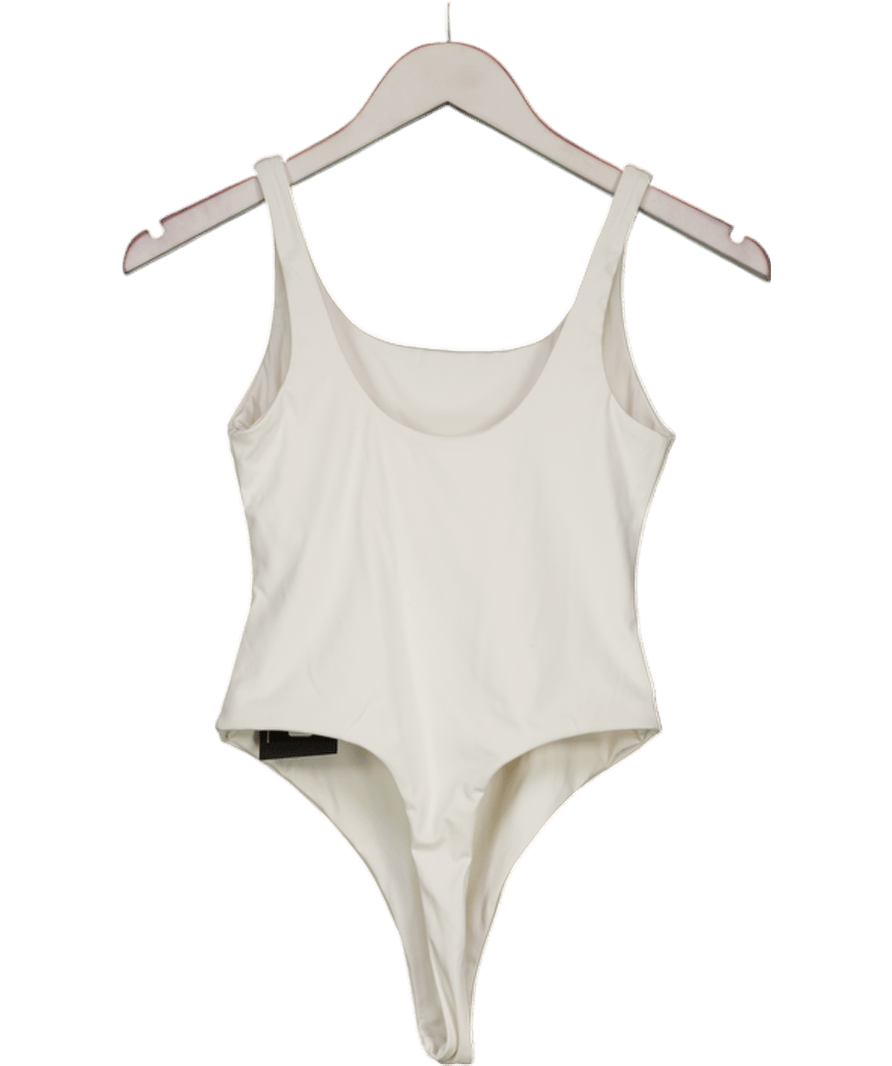 The Couture Club White Sculpting Jersey Scoop Neck Bodysuit UK 8 - Reliked