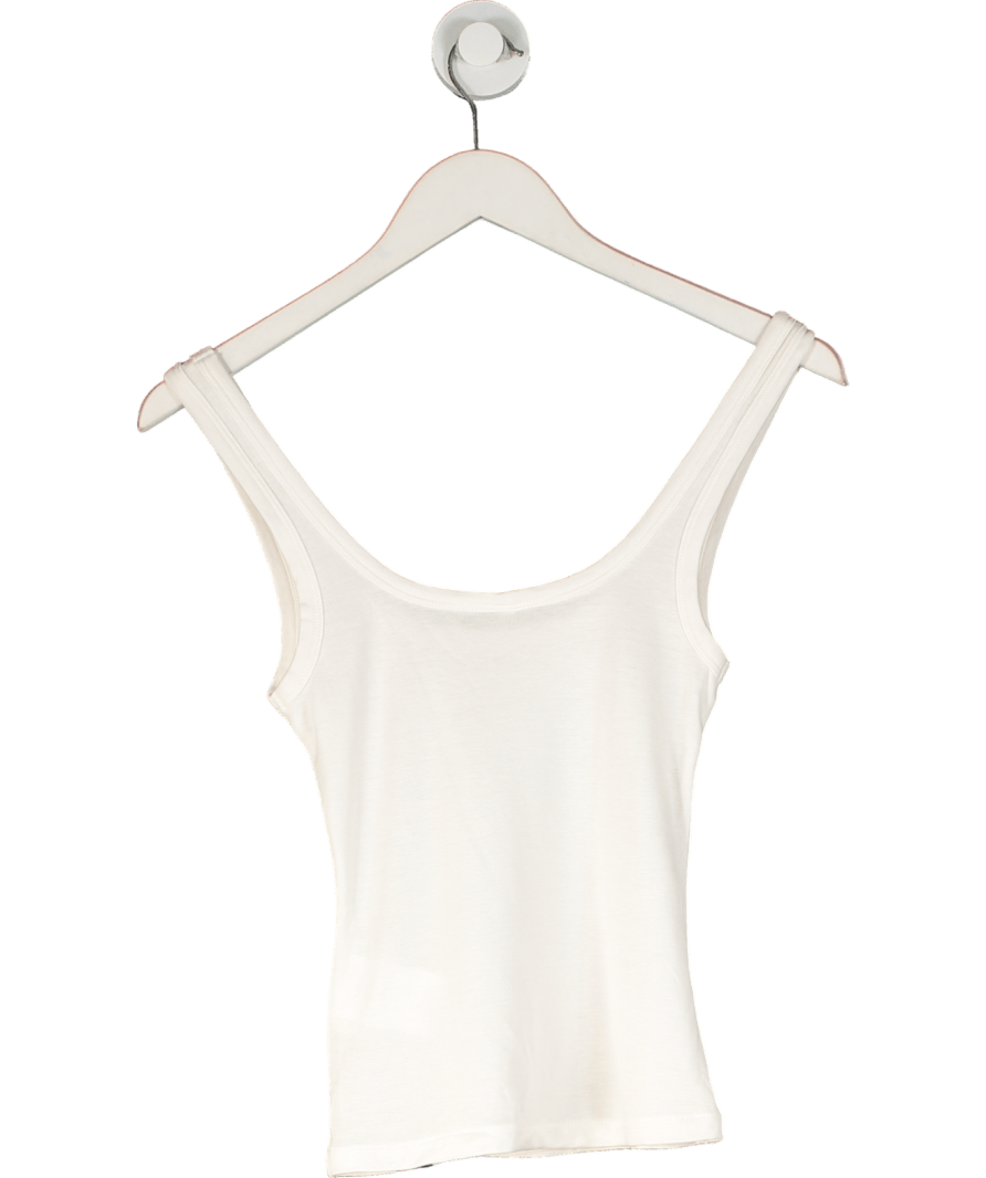 The Couture Club White Slub Emblem Label Vest Top UK 8 - Reliked