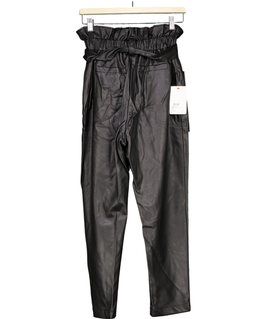 The Frankie Shop Black Kate Faux Leather Paperbag Pants UK S - Reliked