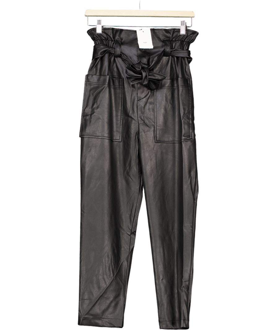 The Frankie Shop Black Kate Faux Leather Paperbag Pants UK S - Reliked