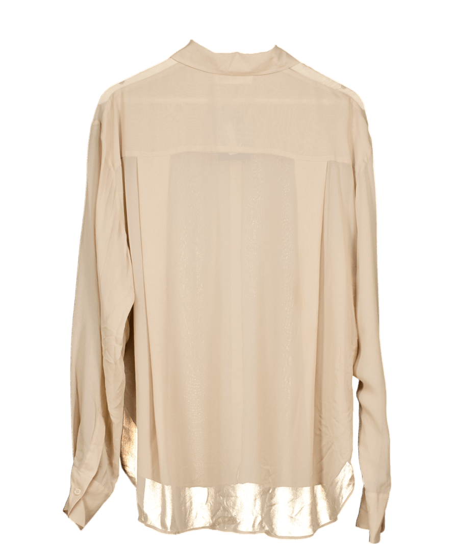 The Frankie Shop Nude Sheer Silk Shirt UK M - Reliked